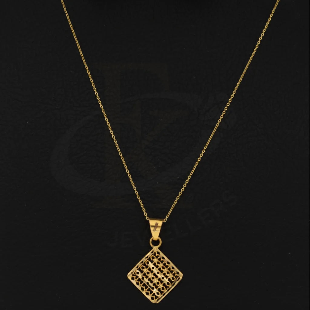 Gold Necklace (Chain With Square Pendant) 21Kt - Fkjnkl21Km8218 Necklaces