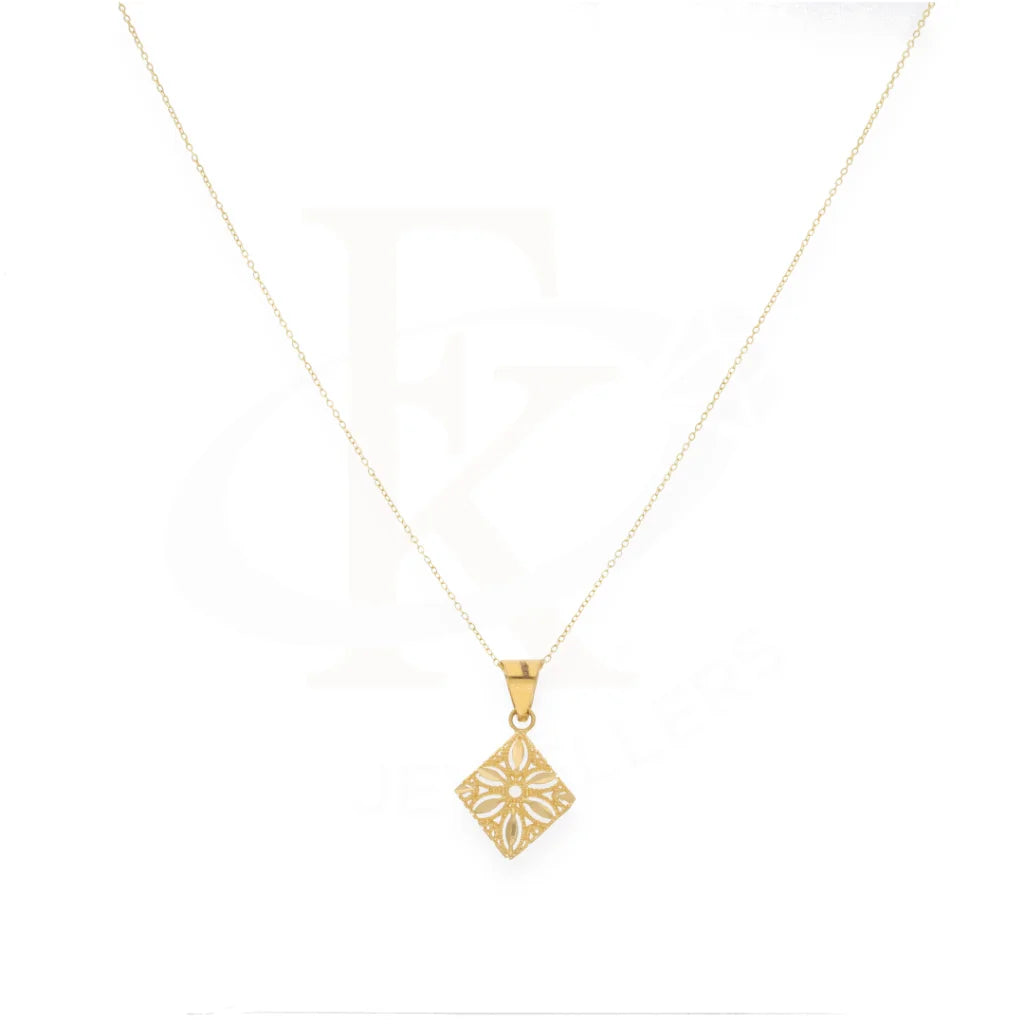 Gold Necklace (Chain With Square Pendant) 21Kt - Fkjnkl21Km8220 Necklaces