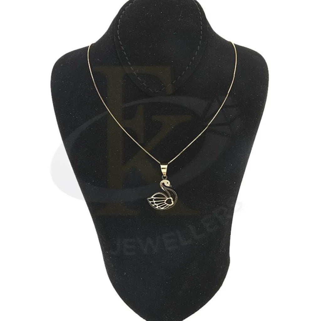 Gold Necklace (Chain With Swan Heart Pendant) 18Kt - Fkjnkl18K2295 Necklaces