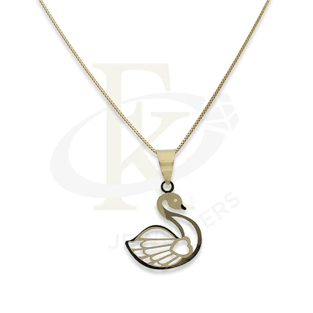 Gold Necklace (Chain With Swan Heart Pendant) 18Kt - Fkjnkl18K2295 Necklaces