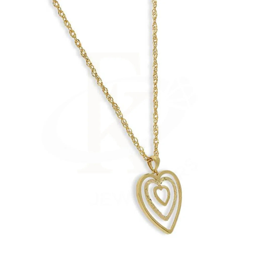 Gold Necklace (Chain With Triple Hearts Pendant) 18Kt - Fkjnkl18K3087 Necklaces