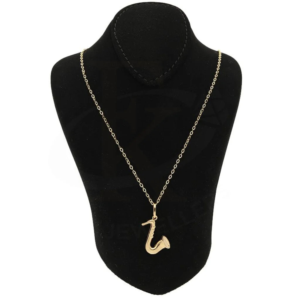 Gold Necklace (Chain With Trumpet Shaped Pendant) 18Kt - Fkjnkl18K2497 Necklaces