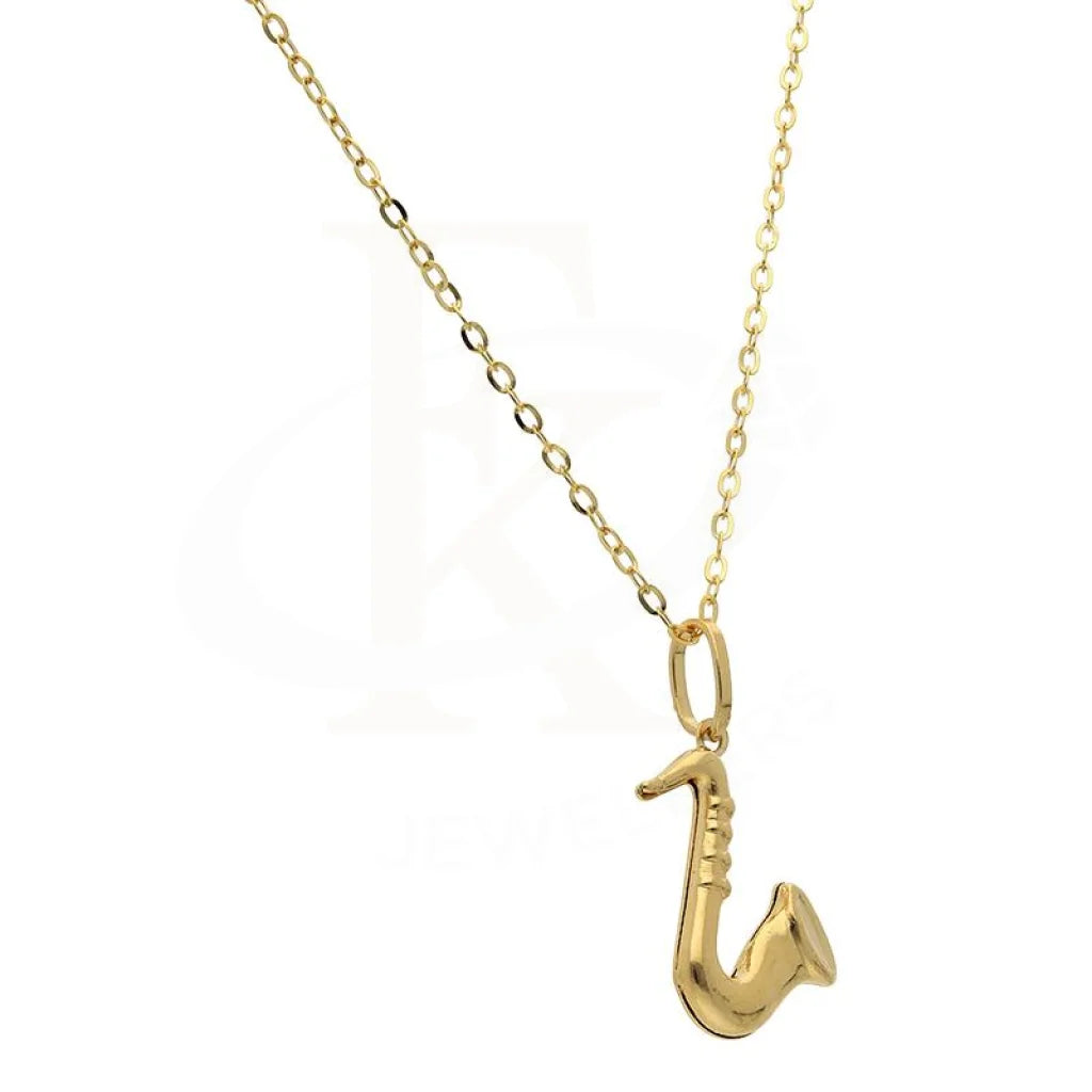 Gold Necklace (Chain With Trumpet Shaped Pendant) 18Kt - Fkjnkl18K2497 Necklaces