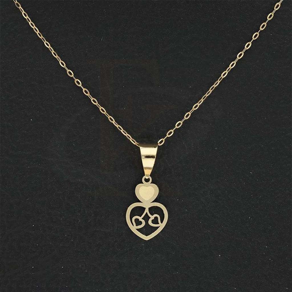 Gold Necklace (Chain With Twin Hearts Pendant) 18Kt - Fkjnkl18K2332 Necklaces