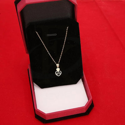 Gold Necklace (Chain With Twin Hearts Pendant) 18Kt - Fkjnkl18K2332 Necklaces