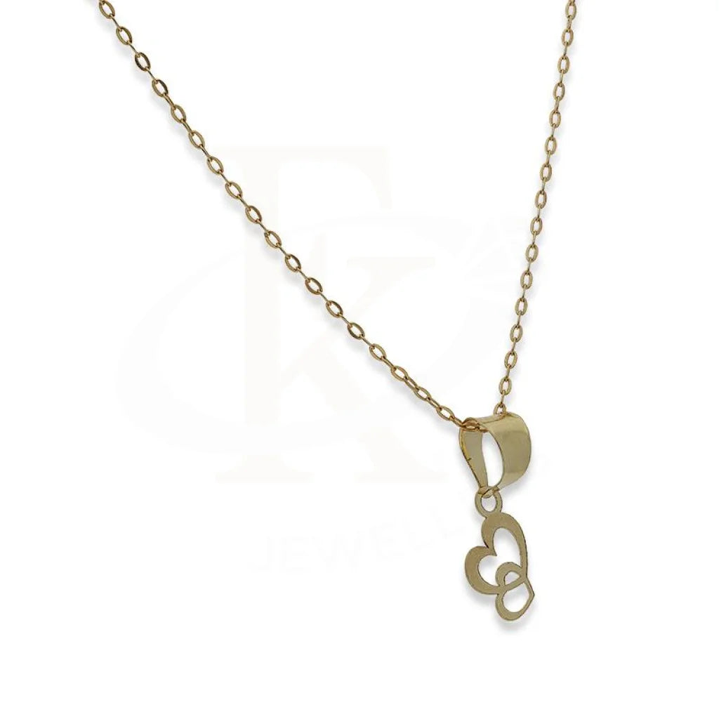 Gold Necklace (Chain With Twin Hearts Pendant) 18Kt - Fkjnkl18K2335 Necklaces