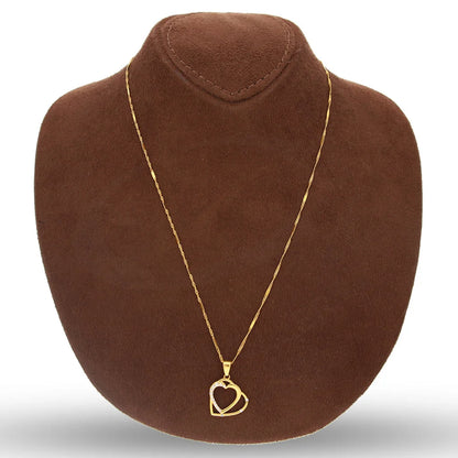 Gold Necklace (Chain With Twin Hearts Pendant) 22Kt - Fkjnkl22K5615 Necklaces