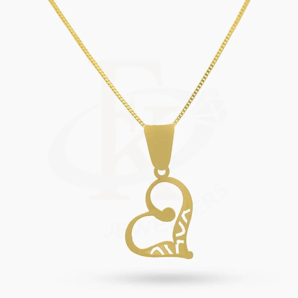 Gold Necklace (Chain With Twisted Heart Pendant) 18Kt - Fkjnkl18K2048 Necklaces