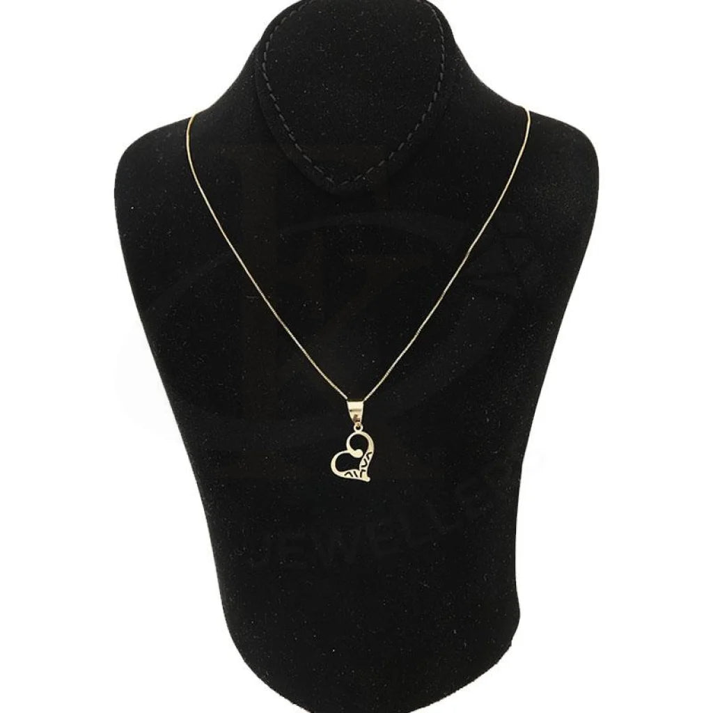 Gold Necklace (Chain With Twisted Heart Pendant) 18Kt - Fkjnkl18K2048 Necklaces