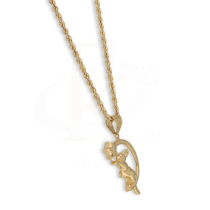 Gold Necklace (Chain With Wish Upon A Star Cat Pendant) 18Kt - Fkjnkl18K5475 Necklaces