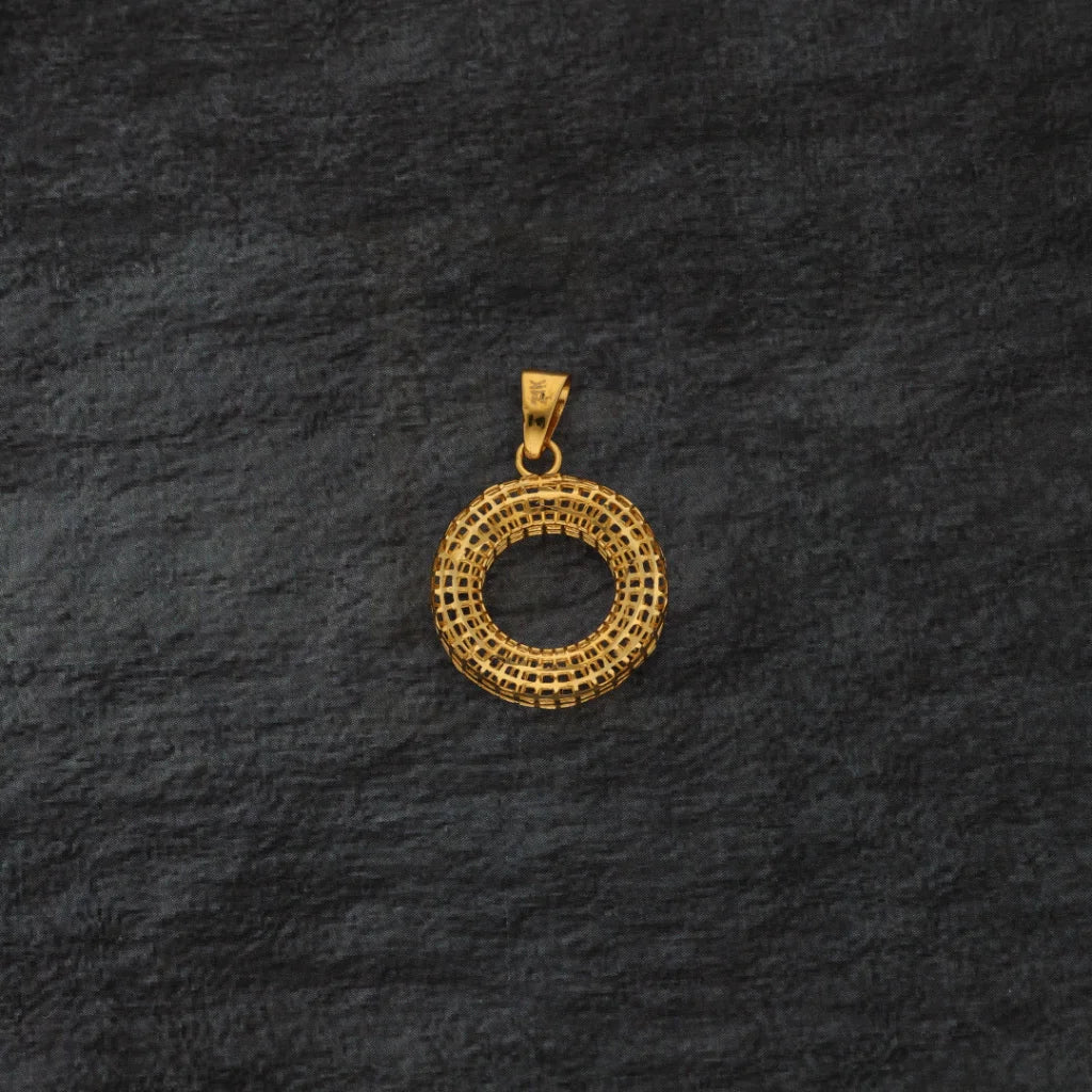 Gold Open Circle Pendant 21Kt - Fkjpnd21Km8424 Pendants