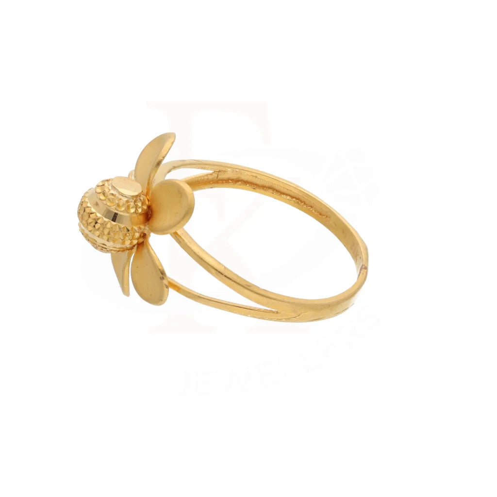 Gold Open Flower Ring 21Kt - Fkjrn21Km8503 Rings