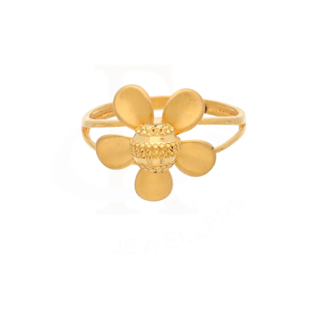 Gold Open Flower Ring 21Kt - Fkjrn21Km8503 Rings