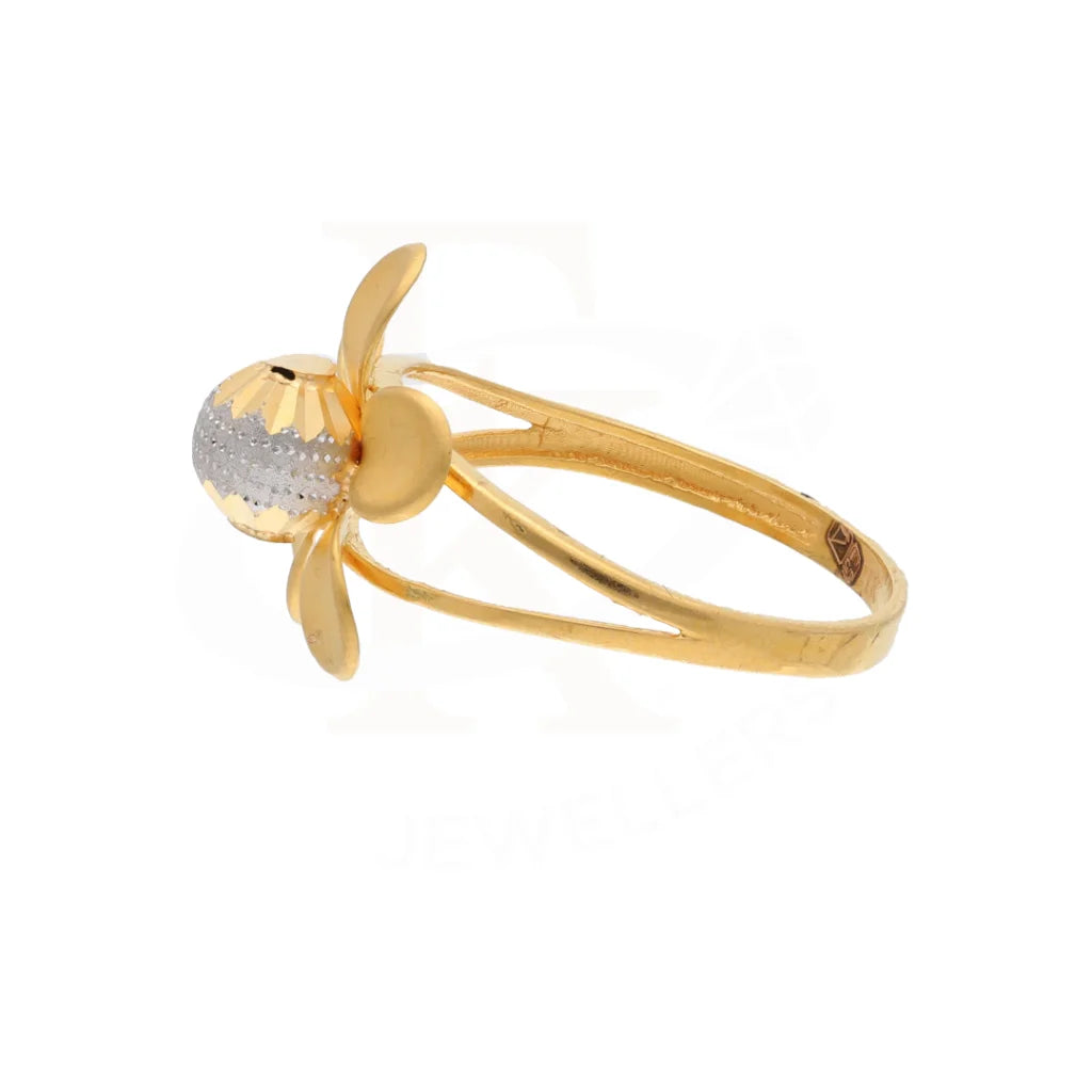 Gold Open Flower Ring 21Kt - Fkjrn21Km8508 Rings