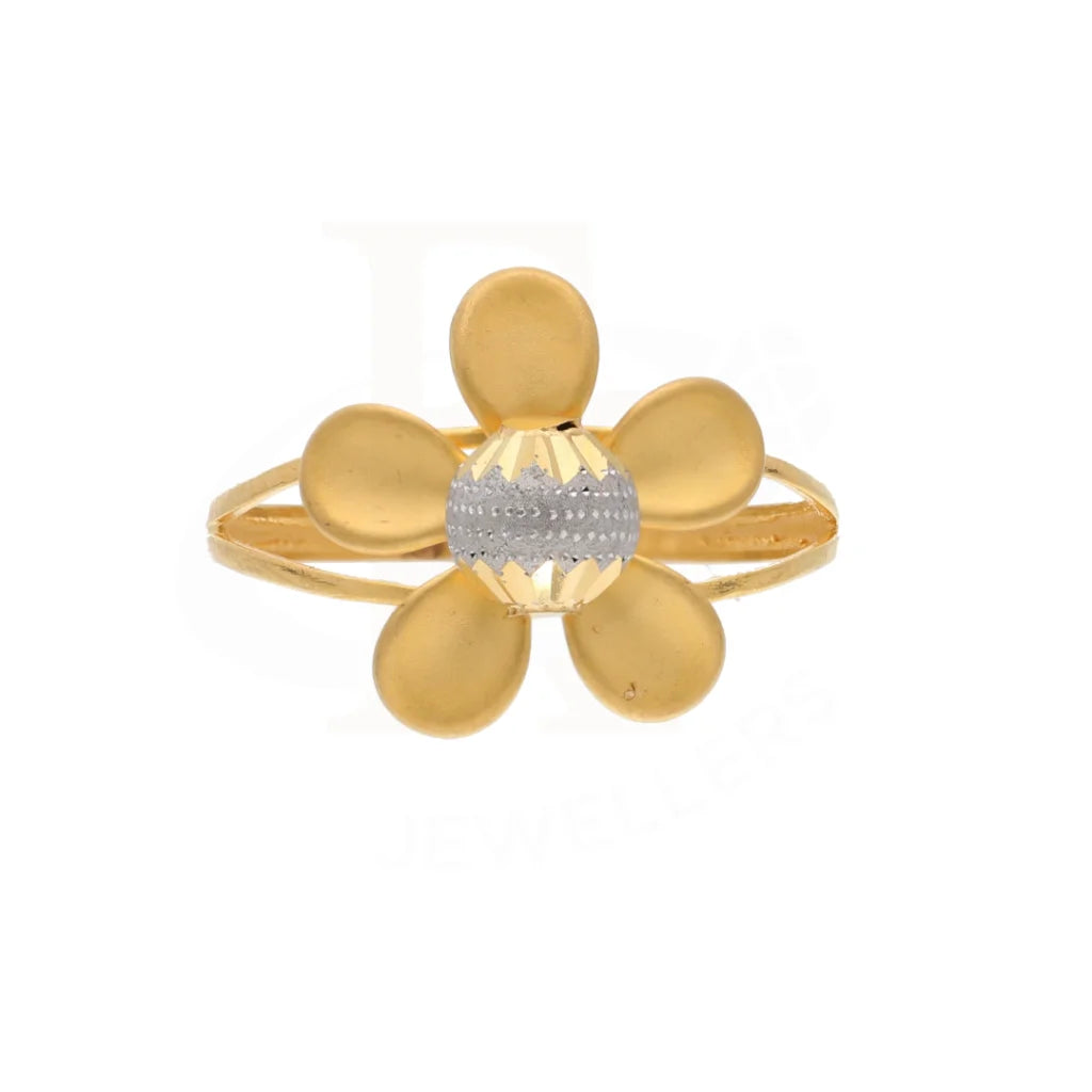 Gold Open Flower Ring 21Kt - Fkjrn21Km8508 Rings