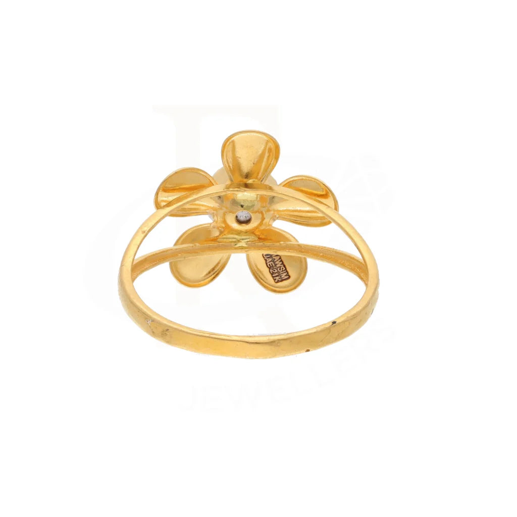 Gold Open Flower Ring 21Kt - Fkjrn21Km8508 Rings