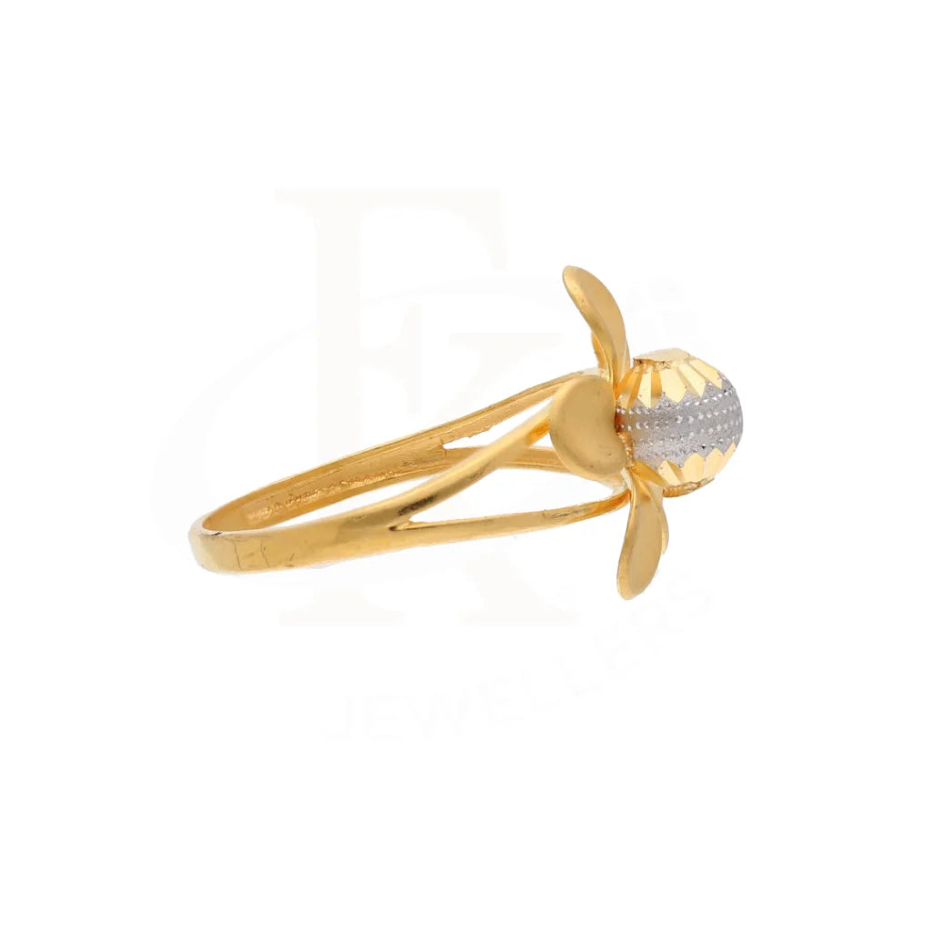 Gold Open Flower Ring 21Kt - Fkjrn21Km8508 Rings