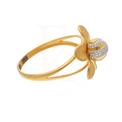 Gold Open Flower Ring 21Kt - Fkjrn21Km8509 Rings