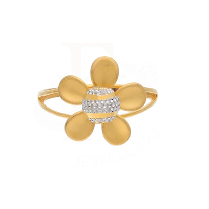 Gold Open Flower Ring 21Kt - Fkjrn21Km8509 Rings