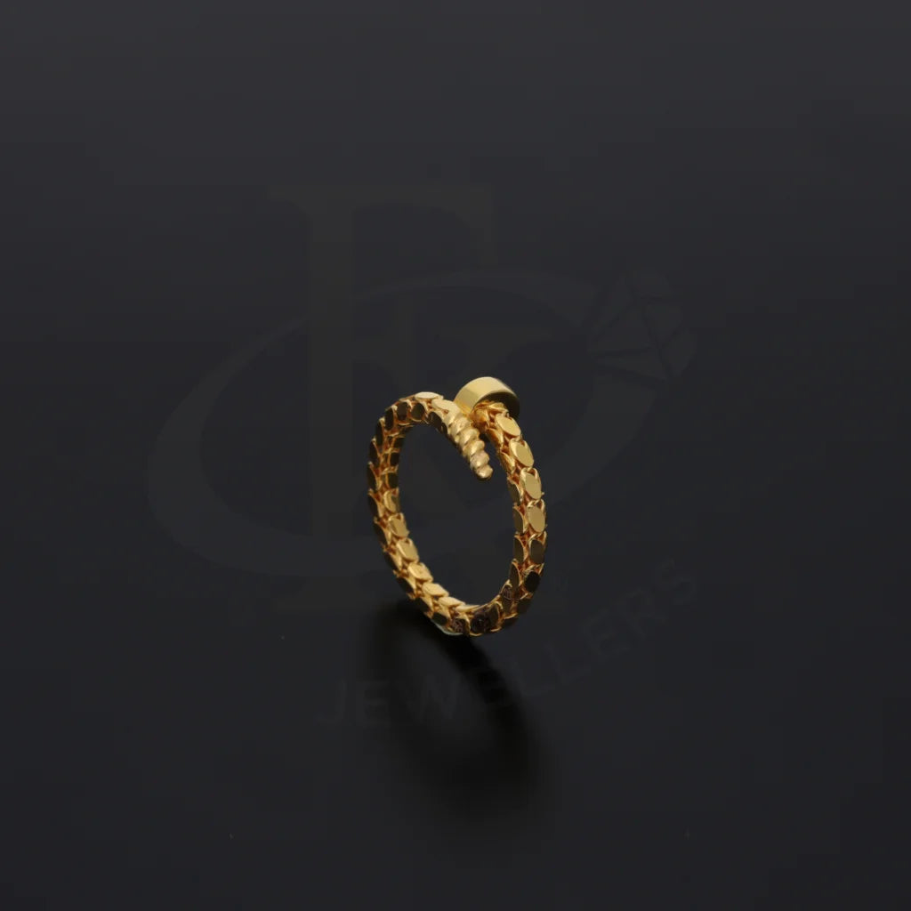 Gold Open Nail Ring 21Kt - Fkjrn21Km8113 Rings