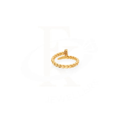 Gold Open Nail Ring 21Kt - Fkjrn21Km8113 Rings