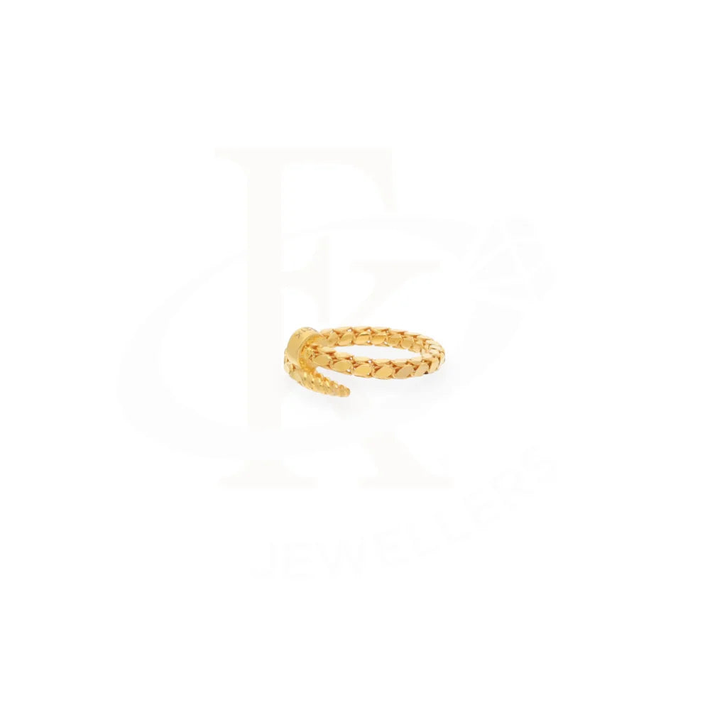 Gold Open Nail Ring 21Kt - Fkjrn21Km8113 Rings