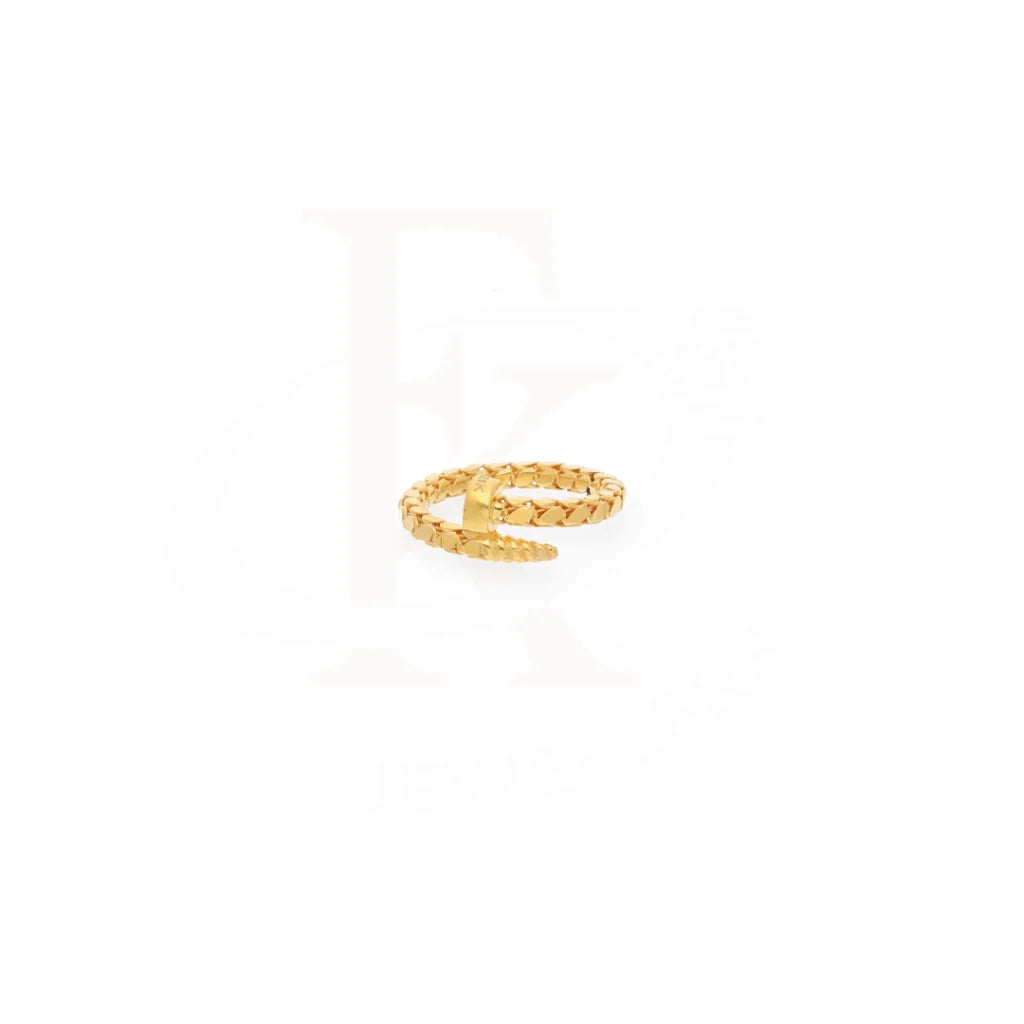 Gold Open Nail Ring 21Kt - Fkjrn21Km8113 Rings