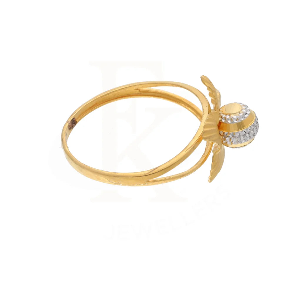 Gold Open Star Flower Ring 21Kt - Fkjrn21Km8504 Rings