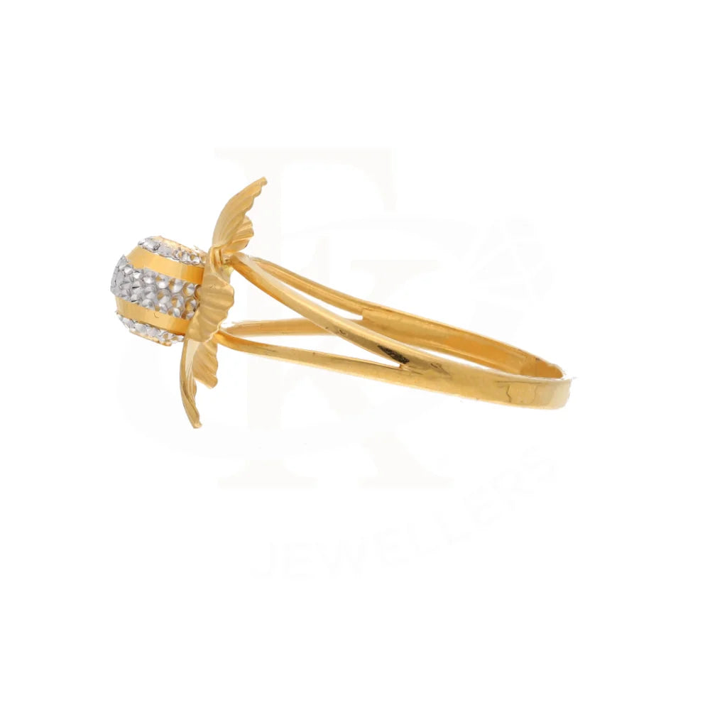 Gold Open Star Flower Ring 21Kt - Fkjrn21Km8504 Rings