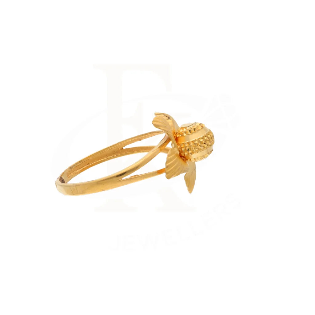 Gold Open Star Flower Ring 21Kt - Fkjrn21Km8505 Rings