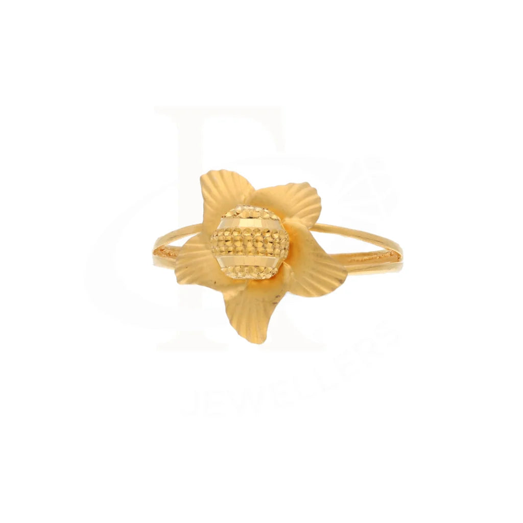 Gold Open Star Flower Ring 21Kt - Fkjrn21Km8505 Rings