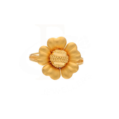 Gold Open Sun Flower Ring 21Kt - Fkjrn21Km8506 Rings