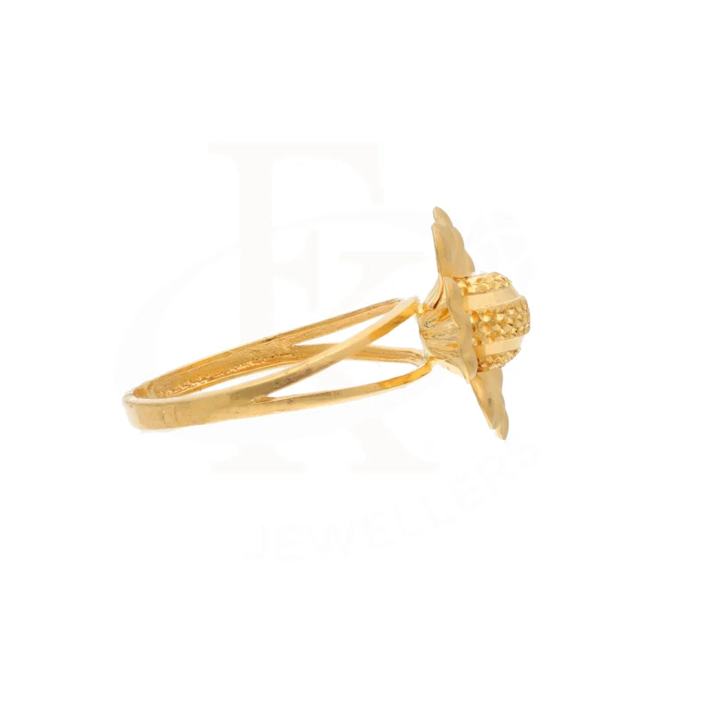 Gold Open Sun Flower Ring 21Kt - Fkjrn21Km8506 Rings