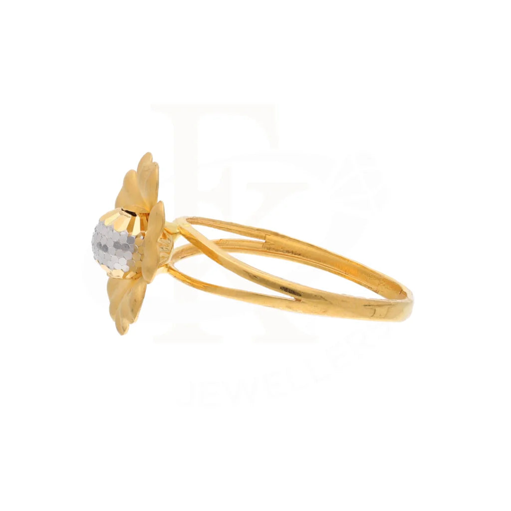 Gold Open Sun Flower Ring 21Kt - Fkjrn21Km8507 Rings