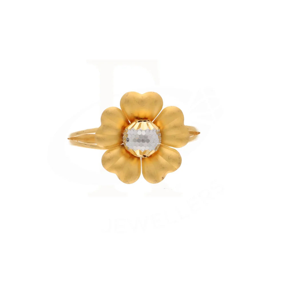 Gold Open Sun Flower Ring 21Kt - Fkjrn21Km8507 Rings