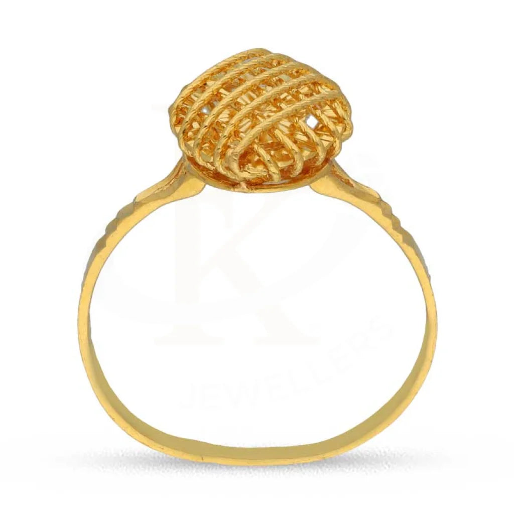 Gold Oval Cage Ring 22Kt - Fkjrn22K3736 Rings