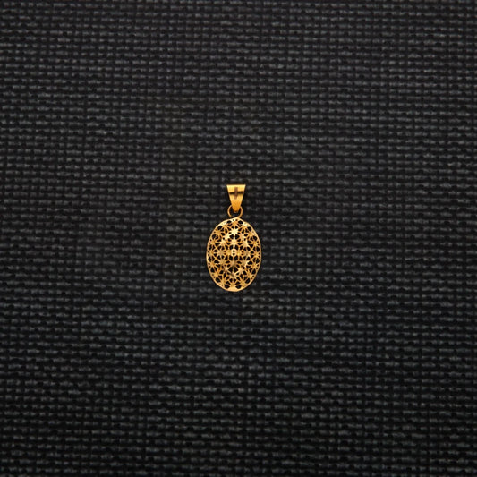 Gold Oval Pendant 21Kt - Fkjpnd21Km8215 Pendants