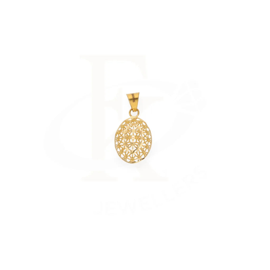 Gold Oval Pendant 21Kt - Fkjpnd21Km8215 Pendants