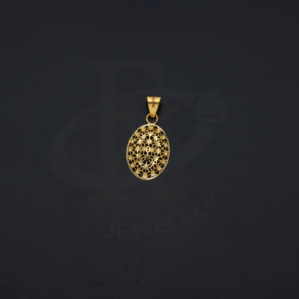 Gold Oval Pendant 21Kt - Fkjpnd21Km8215 Pendants