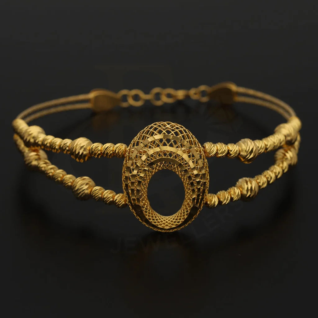 Gold Oval Shaped Bangle In 21Kt - Fkjbng21K1946 Bangles