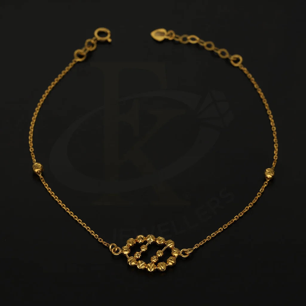 Gold Oval Shaped Bracelet 21Kt - Fkjbrl21Km5096 Bracelets