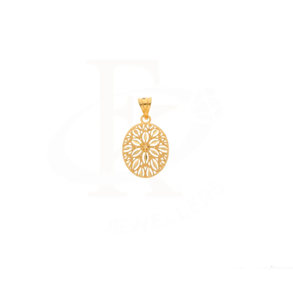 Gold Oval Shaped Design Pendant 21Kt - Fkjpnd21Km8386 Pendants