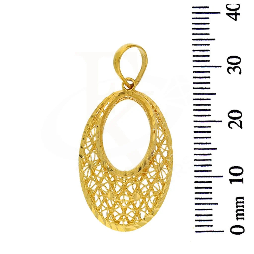 Gold Oval Shaped Pendant 21Kt - Fkjpnd21K3148 Pendants