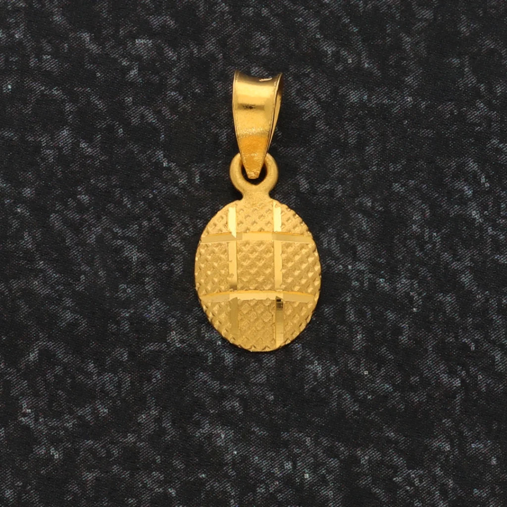 Gold Oval Shaped Pendant 21Kt - Fkjpnd21Km8532 Pendants