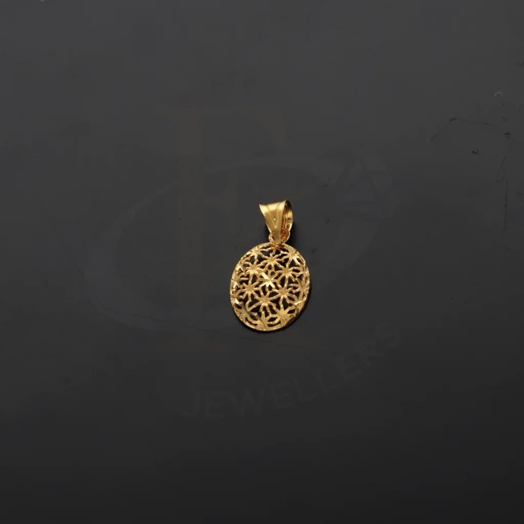 Gold Oval Shaped Pendant Set (Necklace Earrings And Ring) 21Kt - Fkjnklst21Km8050 Sets