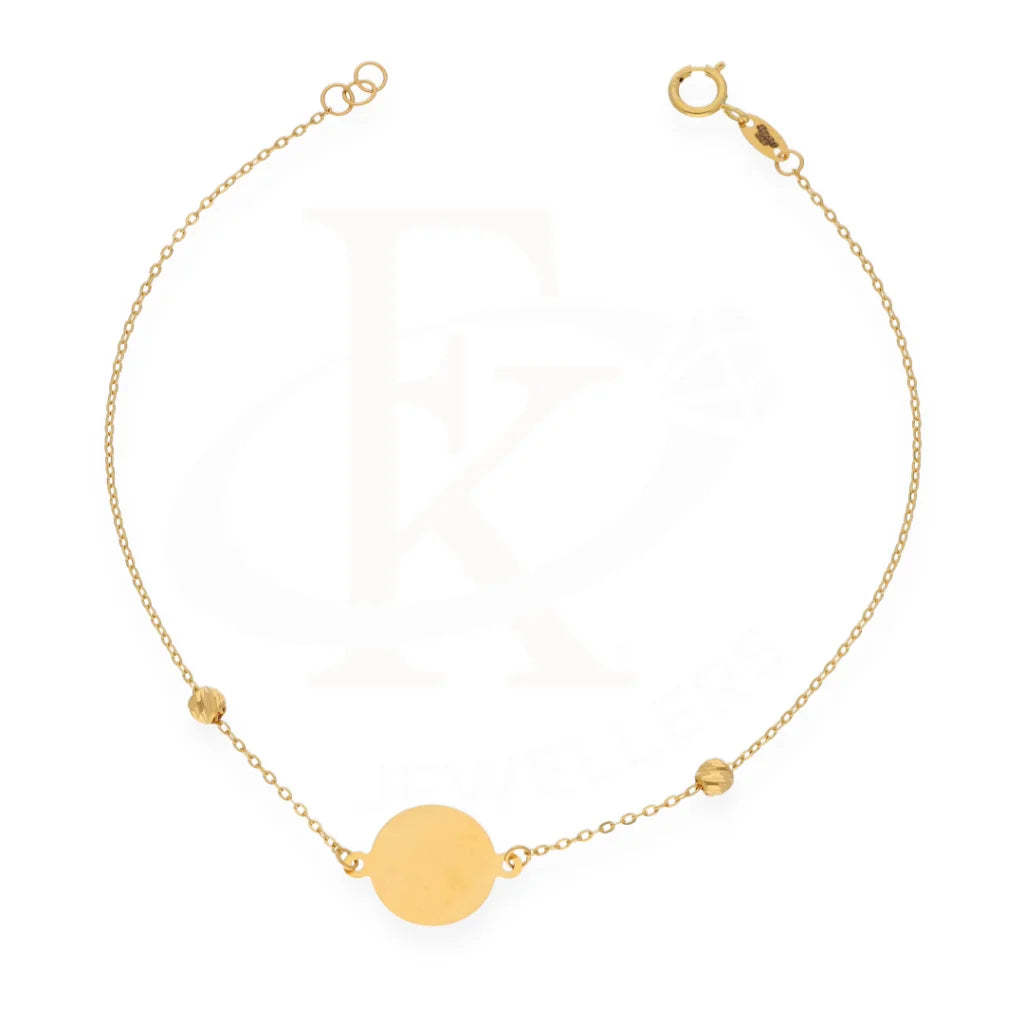 Gold Oval Shaped With Beads Bracelet 21Kt - Fkjbrl21Km7957 Bracelets