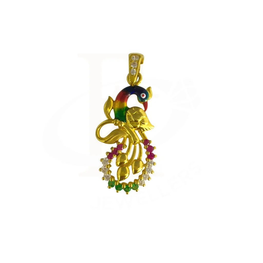 Gold Peacock Pendant 22Kt - Fkjpnd1854 Pendants