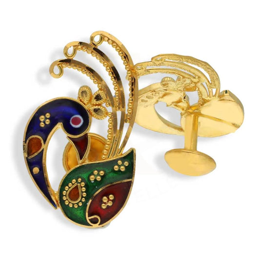 Gold Peacock Stud Earrings 22Kt - Fkjern22K3002