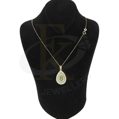 Gold Pear Shaped Flower Necklace 18Kt - Fkjnkl1984 Type 6 Necklaces