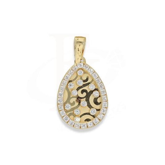 Gold Pear Shaped Flowers Pendant 18Kt - Fkjpnd1984 Type 1 Pendants